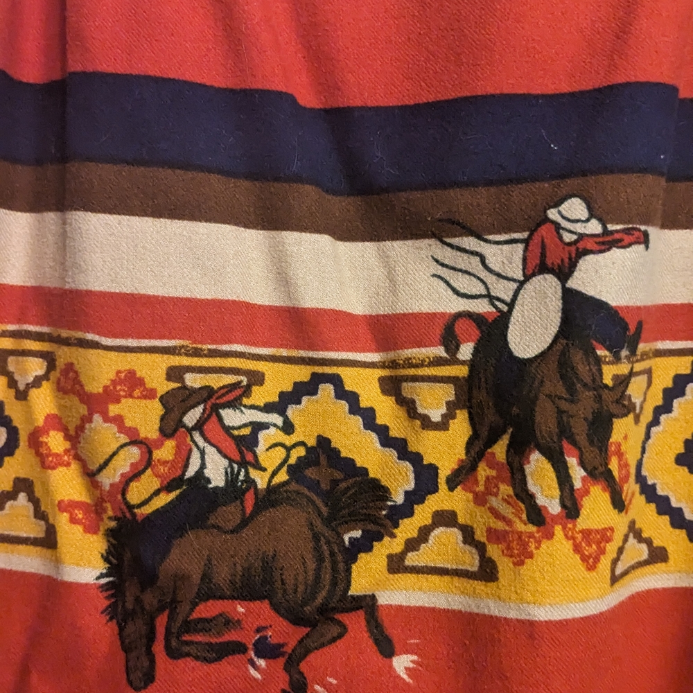 Breeches 90's Cowboy Fabric Cotton Mini Wrap Skirt- Size 10 - Picture 5 of 6